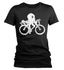 Women's Bicycle Octopus Shirt Illustration Hipster Streetwear Octopus Drawing Graphic Tee Cool Sea Ocean Life T Shirt Ladies-Shirts By Sarah