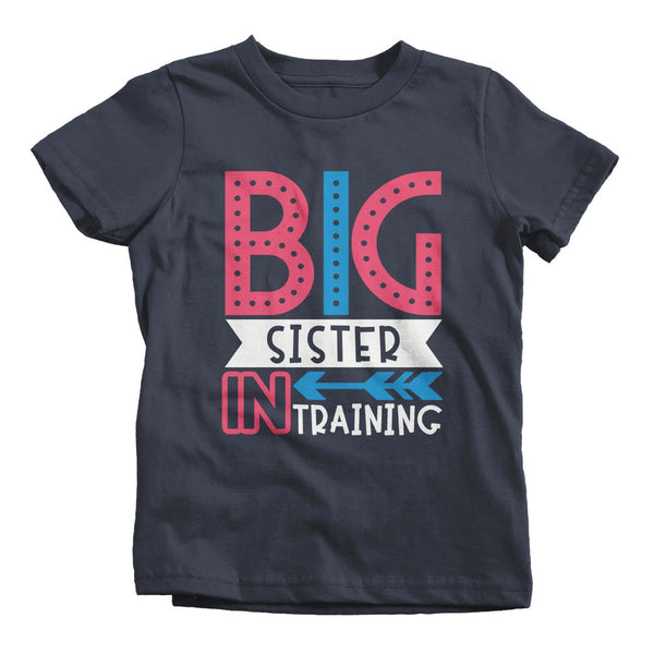 Girl's Big Sister In Training T-Shirt Baby Announcement Reveal Idea Shirt-Shirts By Sarah