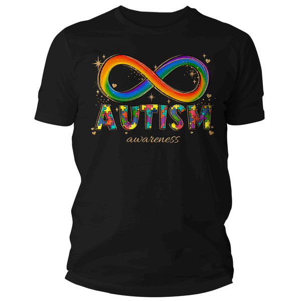 Men's Autism Infinity Shirt Puzzle Ribbon Awareness T Shirt Neurodiversity Divergent Asperger's Syndrome Spectrum ASD Tee Man Unisex-Shirts By Sarah