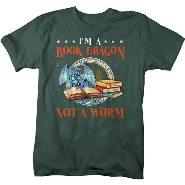 Men's Funny Geek T Shirt Book Dragon Shirt Reader Shirts Reading Shirt Geek Shirts Not A Book Work Funny Shirts-Shirts By Sarah