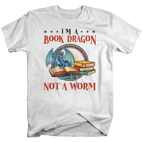 Men's Funny Geek T Shirt Book Dragon Shirt Reader Shirts Reading Shirt Geek Shirts Not A Book Work Funny Shirts-Shirts By Sarah
