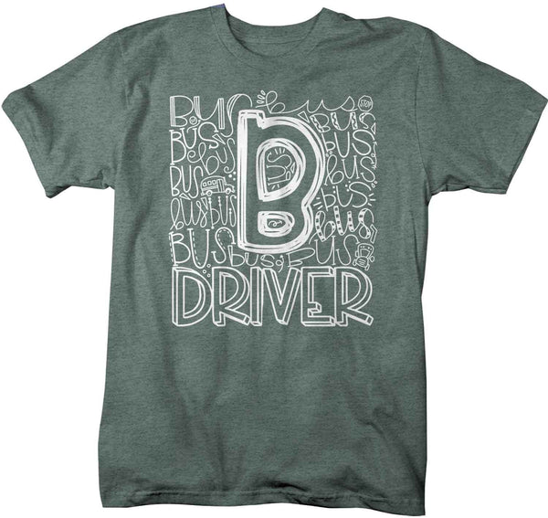 Men's Bus Driver T Shirt Bus Driver Gift Typography Shirts Bus Driver Shirts School Bus Driver TShirt-Shirts By Sarah