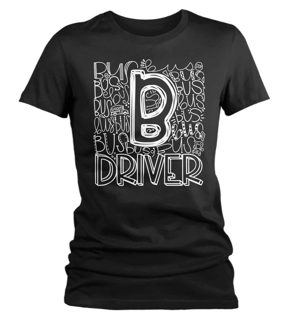 Women's Bus Driver T Shirt Bus Driver Gift Typography Shirts Bus Driver Shirts School Bus Driver TShirt-Shirts By Sarah