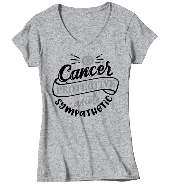 Women's Cancer T-Shirt Protective & Sympathetic Shirt Horoscope Shirt Astrology Shirts Cancer TShirt Astrological-Shirts By Sarah