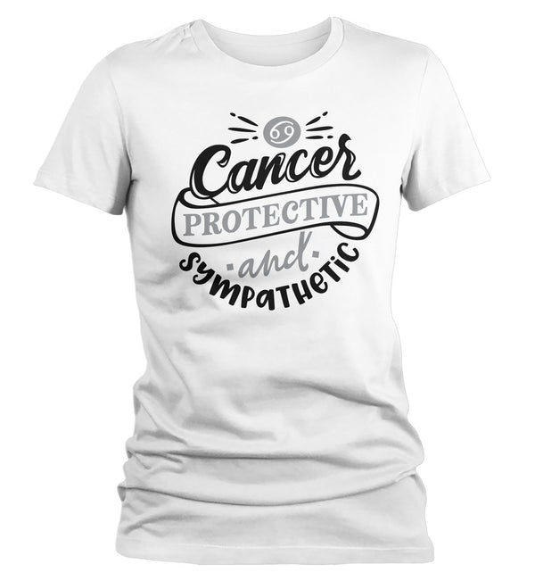 Women's Cancer T-Shirt Protective & Sympathetic Shirt Horoscope Shirt Astrology Shirts Cancer TShirt Astrological-Shirts By Sarah