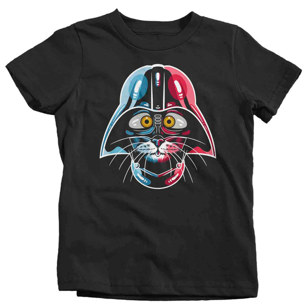 Kids Funny Cat Shirt Cat Wars T Shirt Cat Helmet Shirt Kitty Gift Cat Lover Hipster Geek Graphic Tee Streetwear Boy's Girl's-Shirts By Sarah