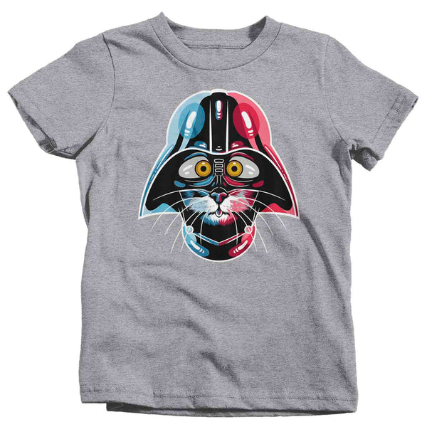 Kids Funny Cat Shirt Cat Wars T Shirt Cat Helmet Shirt Kitty Gift Cat Lover Hipster Geek Graphic Tee Streetwear Boy's Girl's-Shirts By Sarah