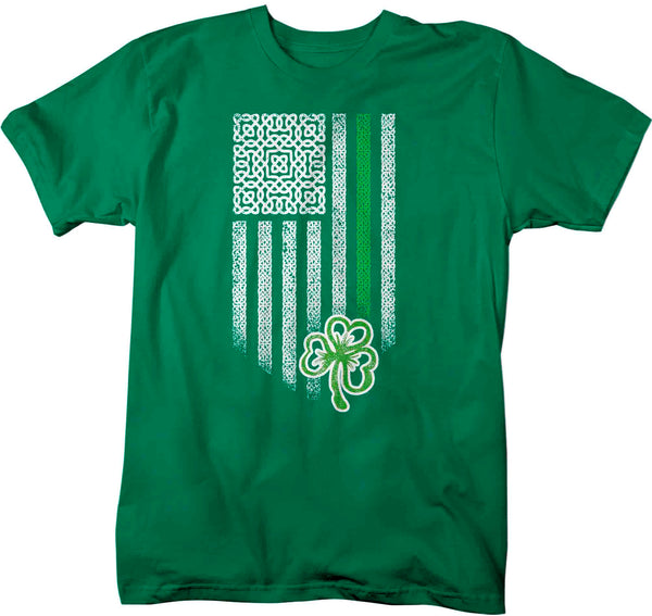 Men's Ireland T Shirt U.S. Flag Shirt St Patrick's Day Celtic Flag Shirt St Patty's Day American Flag Shirt St Pat Clover Tshirt-Shirts By Sarah