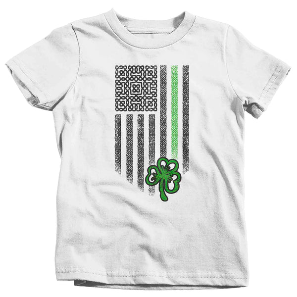 Kids Ireland T Shirt U.S. Flag Shirt St Patrick's Day Celtic Flag Shirt St Patty's Day American Flag Shirt St Pat Clover Tshirt Boy's Girl's-Shirts By Sarah