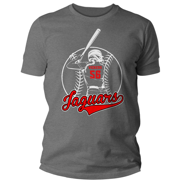 Men's Personalized Softball Shirt Batter Custom Player T Shirt Dad Soft Ball Diamond Team Tee Gift Man Unisex-Shirts By Sarah