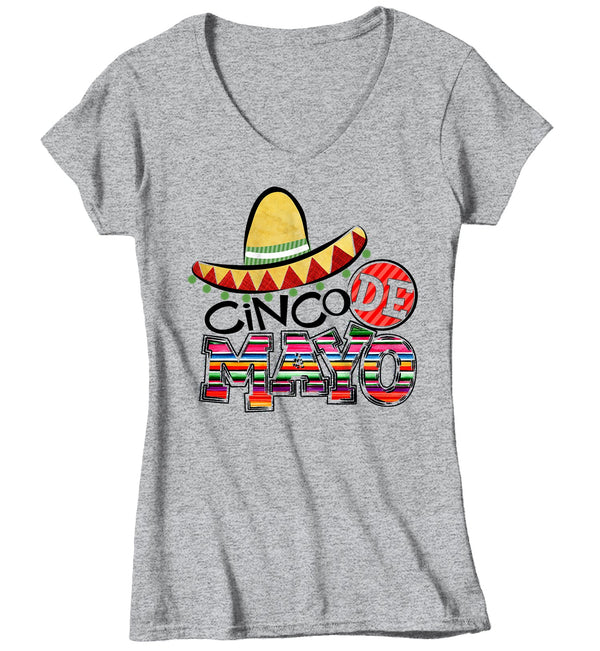Women's Cinco De Mayo T Shirt Mexico Shirts Mexican Sombrero Graphic Tee Mexican Pride Tshirt-Shirts By Sarah
