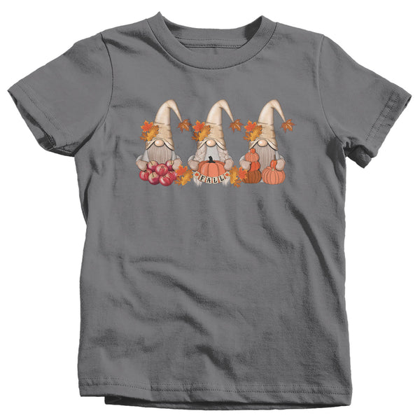 Kids Fall Gnomes T Shirt Cute Fall Shirt Fall Pumpkin Vintage Fall Tee Boho Cute Fall Season Tee Apples Gnome Tshirt-Shirts By Sarah