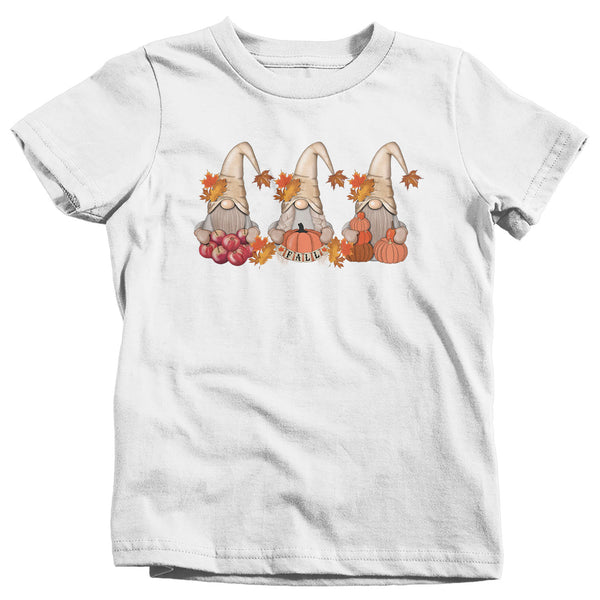 Kids Fall Gnomes T Shirt Cute Fall Shirt Fall Pumpkin Vintage Fall Tee Boho Cute Fall Season Tee Apples Gnome Tshirt-Shirts By Sarah