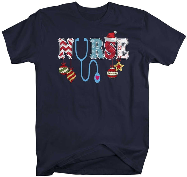 Men's Nurse Christmas T Shirt Cute Christmas Shirts Stethoscope Nurse Shirt Nurses Christmas Shirt-Shirts By Sarah