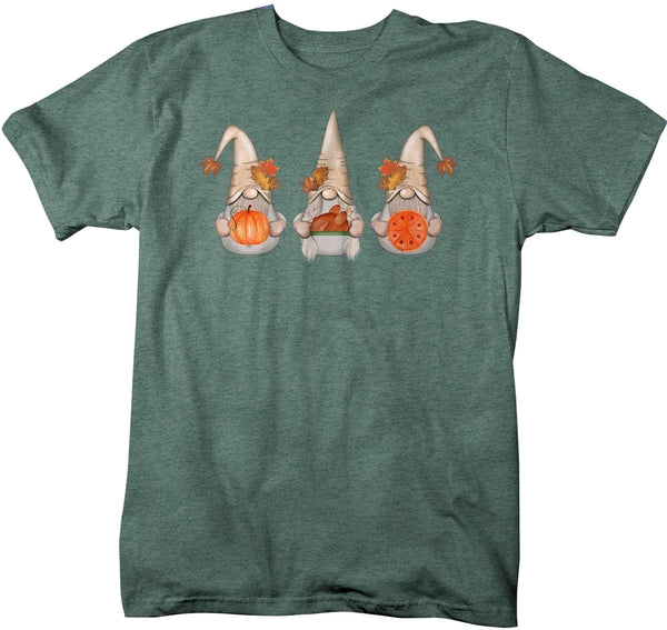 Men's Thanksgiving Gnomes T Shirt Cute Gnome Shirt Fall Pumpkin Vintage Fall Tee Boho Cute Pie Tee Turkey Gnome Tshirt-Shirts By Sarah