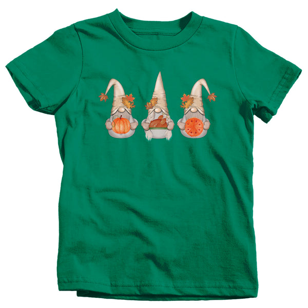Kids Thanksgiving Gnomes T Shirt Cute Gnome Shirt Fall Pumpkin Vintage Fall Tee Boho Cute Pie Tee Turkey Gnome Tshirt-Shirts By Sarah