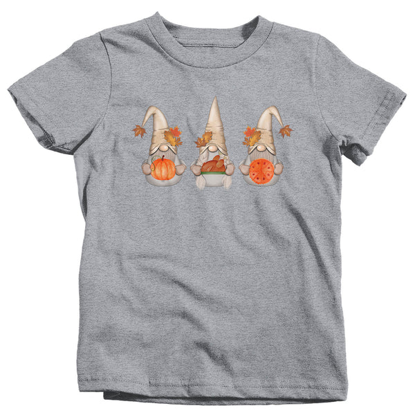 Kids Thanksgiving Gnomes T Shirt Cute Gnome Shirt Fall Pumpkin Vintage Fall Tee Boho Cute Pie Tee Turkey Gnome Tshirt-Shirts By Sarah