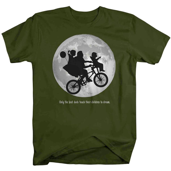 Men's Father's Day Shirt Bicycle T Shirt Matching Tee Bike Over Moon Hipster Son Daughter Dream Best Dads Dinosaur Geek Gift Idea Man Unisex-Shirts By Sarah