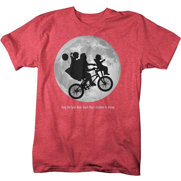 Men's Father's Day Shirt Bicycle T Shirt Matching Tee Bike Over Moon Hipster Son Daughter Dream Best Dads Dinosaur Geek Gift Idea Man Unisex-Shirts By Sarah