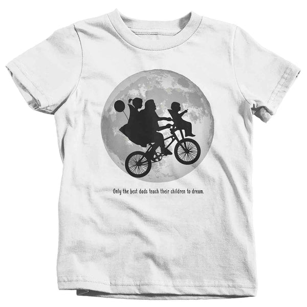 Kids Father's Day Shirt Bicycle T Shirt Matching Tee Bike Over Moon Hipster Son Daughter Dream Best Dads Dinosaur Geek Gift Boys Girls-Shirts By Sarah