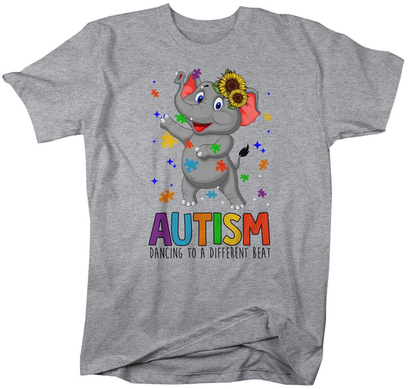 Men's Autism Elephant T Shirt Dancing To Different Beat Autism Shirt Cute Autism T Shirt Autism Awareness Shirt-Shirts By Sarah