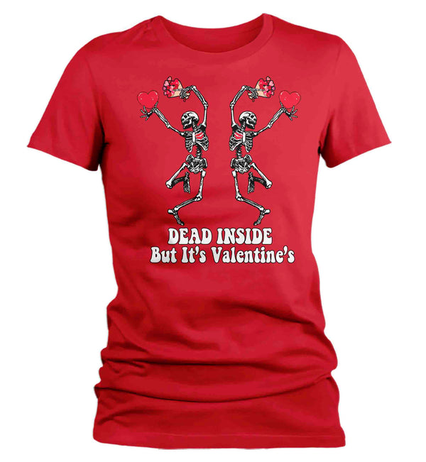 Women's Valentine's Day T Shirt Grunge Shirt Dead Inside Tee Skeleton TShirt Woman Ladies Graphic Pastel Grunge Clothing Top-Shirts By Sarah