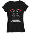 Women's V-Neck Valentine's Day T Shirt Grunge Shirt Dead Inside Tee Skeleton TShirt Woman Ladies Graphic Pastel Grunge Clothing Top