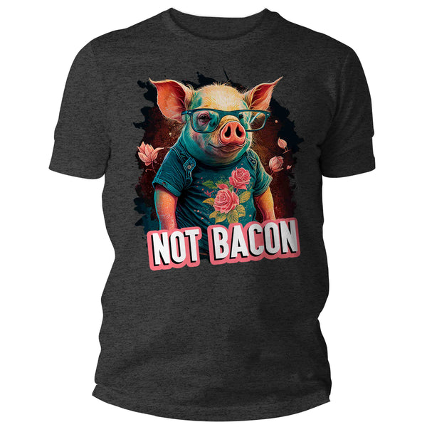 Men's Funny Pig Shirt Not Bacon T Shirt Hipster Piggy Vegan Gift Animal Rights Cute Pig In Clothes Streetwear Tee Unisex Man-Shirts By Sarah