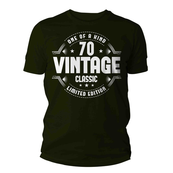 Men's 70th Birthday Shirt 70 Vintage Classic Retro T-Shirt Gift Idea 70th Birthday Shirts Vintage Seventy Tee Shirt Man Unisex-Shirts By Sarah
