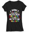 Women's V-Neck Autism T Shirt Don't Speak Much Shirt Brilliant Shirt Busy Thinking Shirt Autism Awareness Shirt
