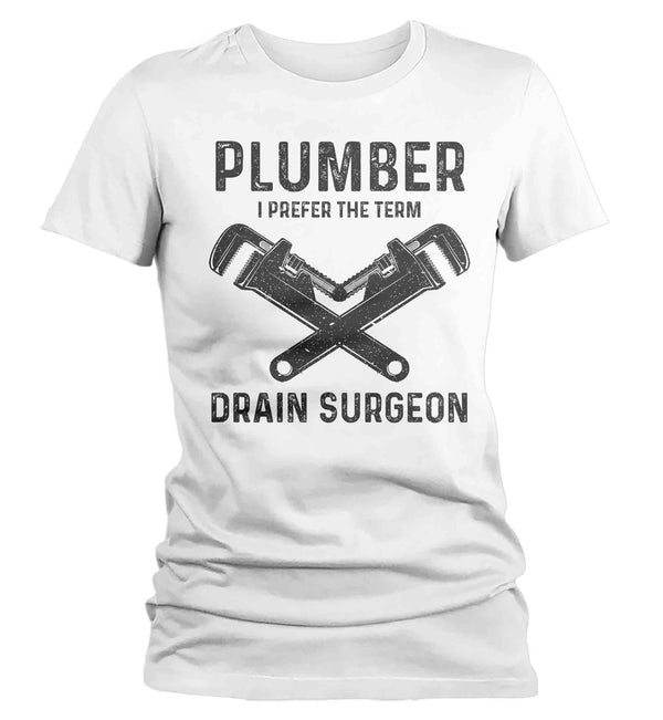 Women's Plumber Shirt Drain Surgeon T Shirt Plumber Tee Plumber Wrench Gift Shirt for Plumber Ladies Tee Pipe Union Worker-Shirts By Sarah