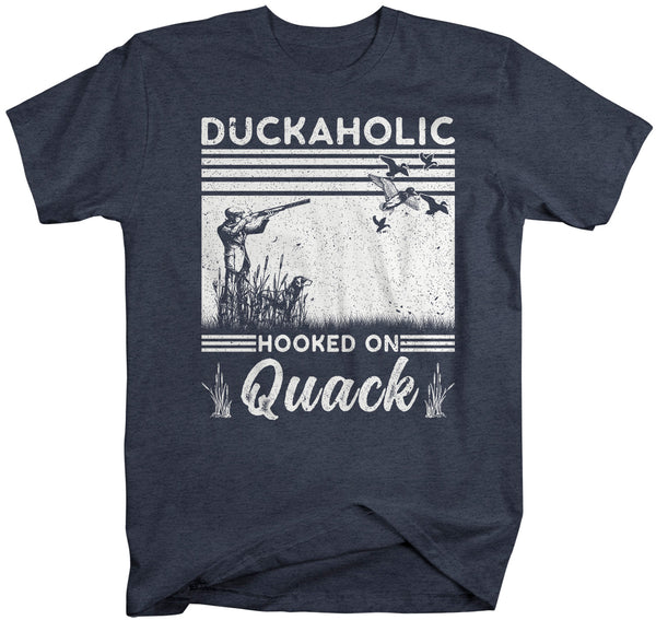 Men's Funny Duck Hunting T Shirt Duckaholic Shirt Duck Hunter Shirt Hooked On Quack T Shirt Shirt Hunting Gift Unisex Man-Shirts By Sarah