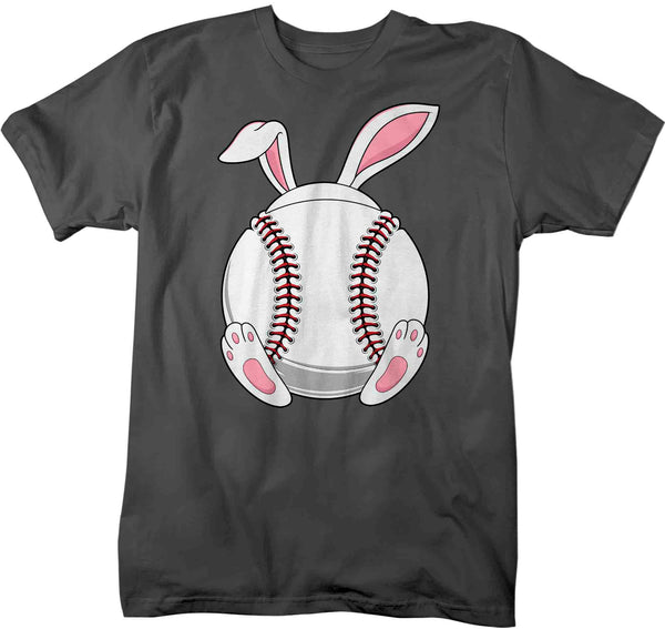 Men's Funny Easter T Shirt Baseball Bunny Shirt Rabbit Ears Feet Baseball Coach Gym Teacher TShirt Gift Easter Tee Unisex Man-Shirts By Sarah