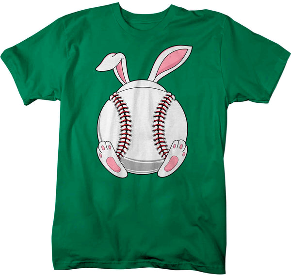 Men's Funny Easter T Shirt Baseball Bunny Shirt Rabbit Ears Feet Baseball Coach Gym Teacher TShirt Gift Easter Tee Unisex Man-Shirts By Sarah