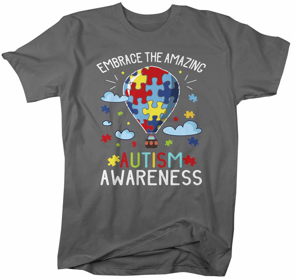 Men's Autism Awareness T Shirt Embrace The Amazing Shirt Hot Air Balloon Shirt Autistic Awareness TShirt-Shirts By Sarah