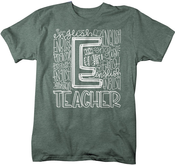 Men's English Teacher T Shirt English Typography T Shirt Cute Back To School Shirt ELA Teacher Gift Shirts-Shirts By Sarah