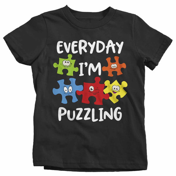 Kids Funny Autism Shirt Everyday I'm Puzzling Shirt Autism Shirt Puzzle Shirt Funny Autism T Shirt-Shirts By Sarah