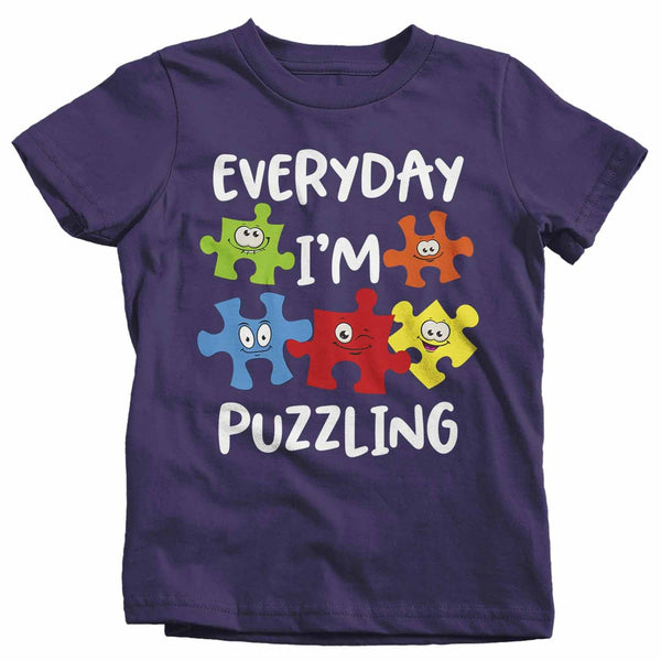 Kids Funny Autism Shirt Everyday I'm Puzzling Shirt Autism Shirt Puzzle Shirt Funny Autism T Shirt-Shirts By Sarah