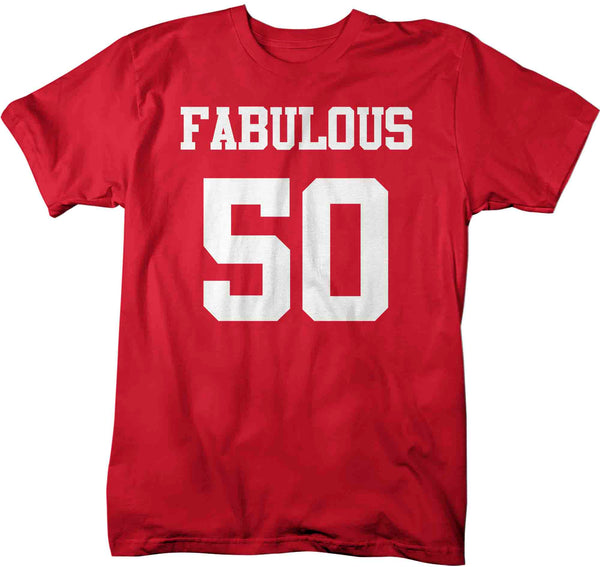 Men's Fabulous 50 Birthday T Shirt 50th Birthday Shirt Fifty Years Gift Bday Gift Man Unisex Soft Tee Fiftieth Bday Fab 50-Shirts By Sarah