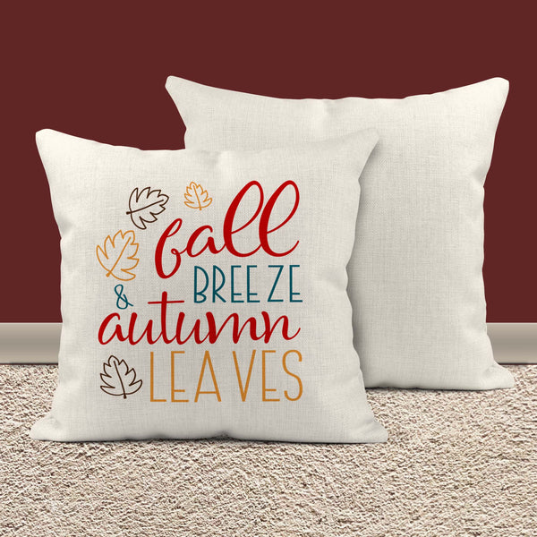 Fall Breeze Pillow Cover Autumn Leaves Throw Pillow Case Home Decor Seasonal Fall Pillow 15.75"-Shirts By Sarah