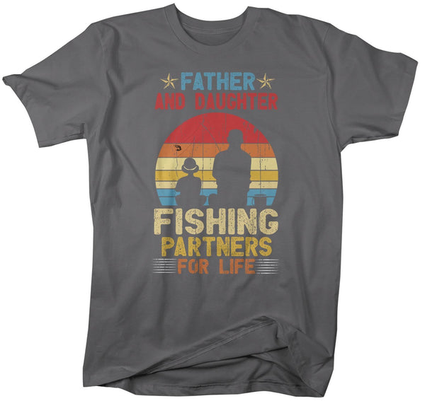 Men's Fishing T Shirts Matching Father Daughter Fishing Partners For Life Shirts Father's Day Gift Idea Vintage Best Friends Shirt-Shirts By Sarah
