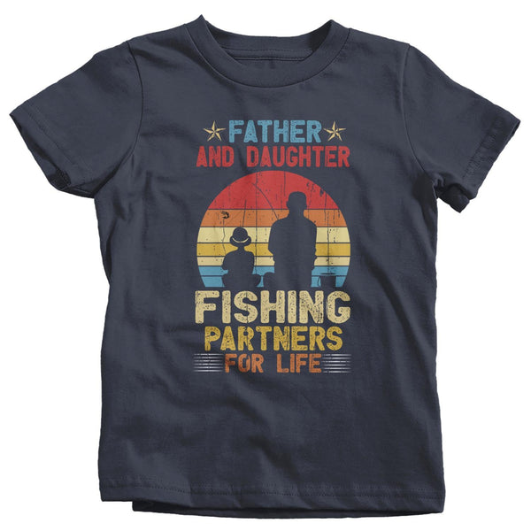 Kids Fishing T Shirts Matching Father Daughter Fishing Partners For Life Shirts Father's Day Gift Idea Vintage Best Friends Shirt-Shirts By Sarah