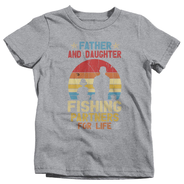 Kids Fishing T Shirts Matching Father Daughter Fishing Partners For Life Shirts Father's Day Gift Idea Vintage Best Friends Shirt-Shirts By Sarah