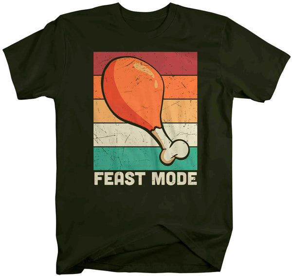 Men's Funny Thanksgiving Tee Feast Mode Turkey Leg Shirts Vintage T Shirt Holiday TShirt Unisex Soft Graphic Teacher Shirt-Shirts By Sarah