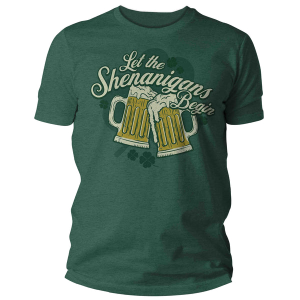 Men's Funny Shenanigans Shirt St. Patrick's Day T Shirt Begin Beer Mugs Cheers Party Tshirt Graphic Tee Streetwear Man Unisex-Shirts By Sarah