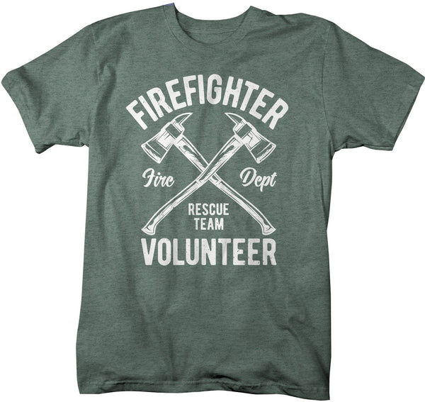 Men's Firefighter T Shirt Volunteer Firefighter Shirts Fire Rescue Shirt Fire Department Shirts Axe Shirt Gift-Shirts By Sarah
