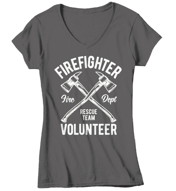 Women's Firefighter T Shirt Volunteer Firefighter Shirts Fire Rescue Shirt Fire Department Shirts Axe Shirt Gift-Shirts By Sarah