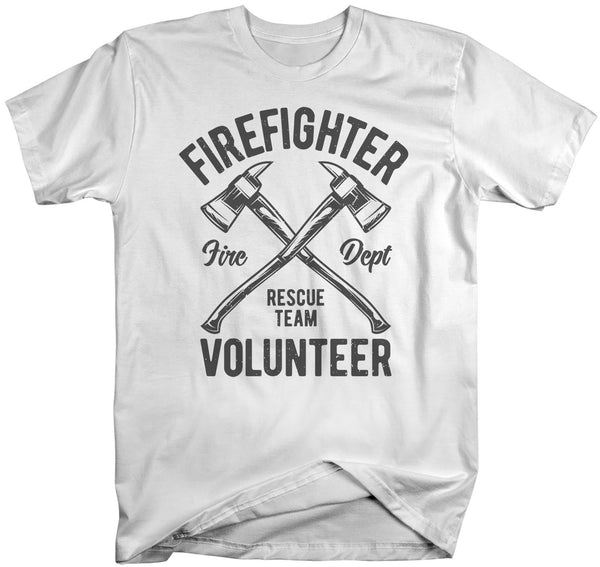 Men's Firefighter T Shirt Volunteer Firefighter Shirts Fire Rescue Shirt Fire Department Shirts Axe Shirt Gift-Shirts By Sarah