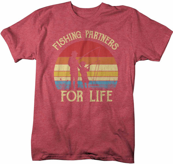 Men's Fishing T Shirts Matching Father Son Fishing Partners For Life Shirts Father's Day Gift Idea Vintage Best Friends Shirt-Shirts By Sarah
