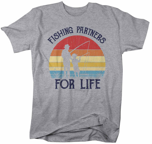 Men's Fishing T Shirts Matching Father Son Fishing Partners For Life Shirts Father's Day Gift Idea Vintage Best Friends Shirt-Shirts By Sarah